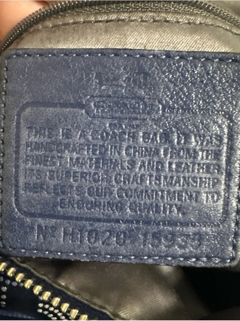 Coach Navy Dotted Circle Satchel
